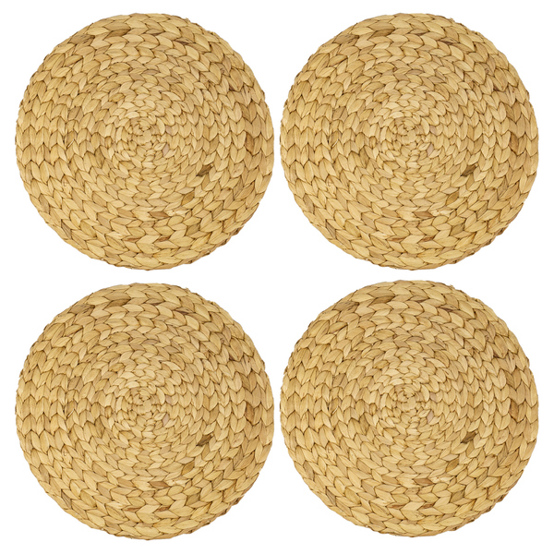 HMF Tischset rund 37231-S4 | Geflochtene Wasserhyazinthe Platzmatten