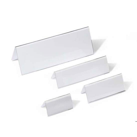 Durable Tischnamensschild 8034 | Transparenter Acryl-Tischaufsteller