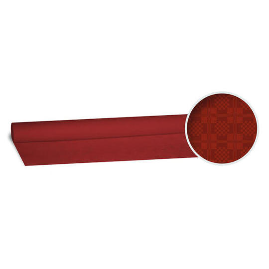 VEPATIM Damasttischdecke WX-70008 | Bordeaux gerolltes Papiertischtuch