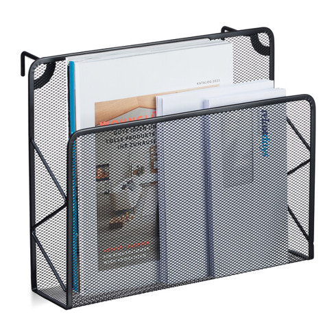 Relaxdays Wand-Zeitschriftenhalter 10047527_46 | Schwarzer Wandzeitungshalter
