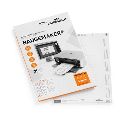 Durable BADGEMAKER 1454 | Mikroperforierte Tischaufsteller-Einsteckkarte