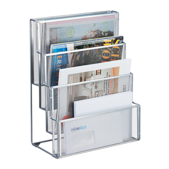 Relaxdays Zeitschriftenhalter 10047526_55 | Freistehender Zeitungshalter