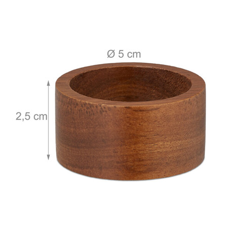 Relaxdays Serviettenringe 12er Set 10046895_0 | Akazienholz Serviettenring