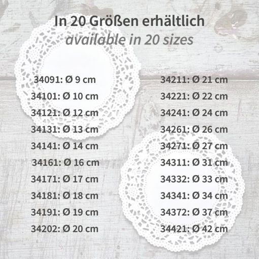 Hygostar Tortenspitzen 34372 | Runde hochweiße Dessertdeckchen