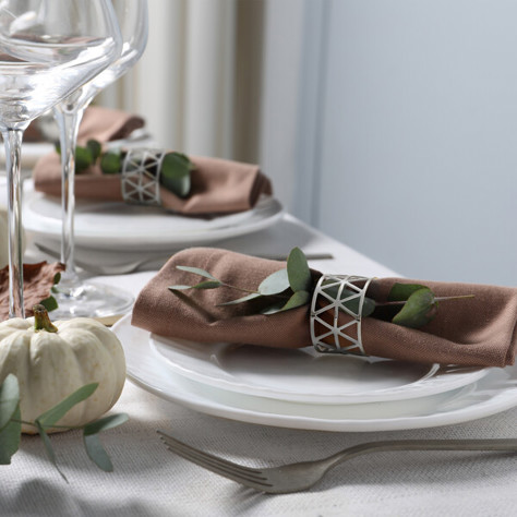 Relaxdays Serviettenringe 12er Set 10046837_55 | Silber Serviettenring
