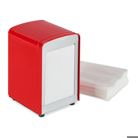 Relaxdays Serviettenspender 10025508_47 | Roter Retro-Serviettenspender