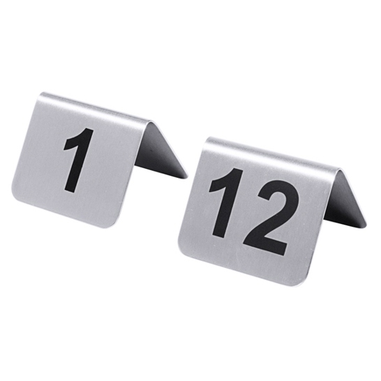 Contacto Bander Tischnummern 1 bis 12 1054/612 | Edelstahl Tischnummernschilder