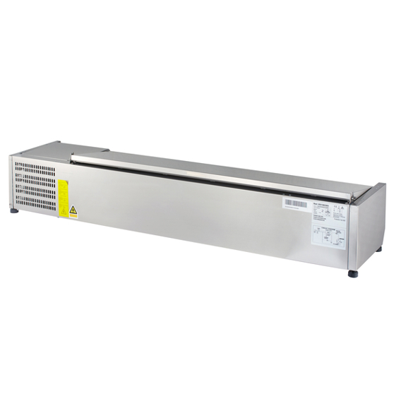 GastroHero Kühlaufsatz ECO VRXH1200/330SS | 5x GN 1/4 Aufsatzkühlvitrine
