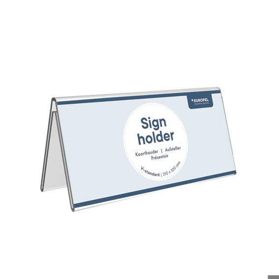 Europel Schilderhalter 350082 | Transparentes Acryl Tischnamensschild