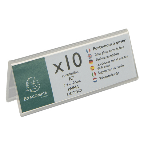 Exacompta Exacryl 87358D | Beidseitiges Tischnamensschild DIN A7