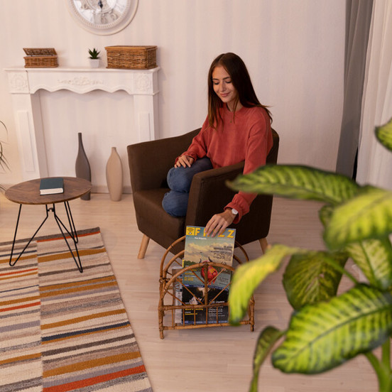Relaxdays Zeitungsständer 10024178_0 | Rattan Magazinsammler