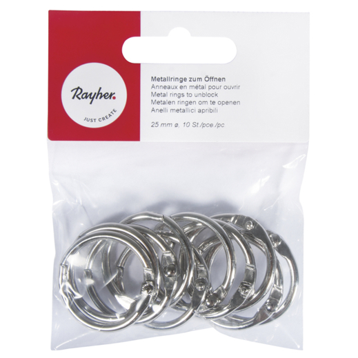 Rayher Hobby Metallringe zum Öffnen 2520400 | 25 mm Serviettenringe
