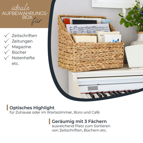 HMF Zeitungsständer 37211 | Handgeflochtener Magazinsammler