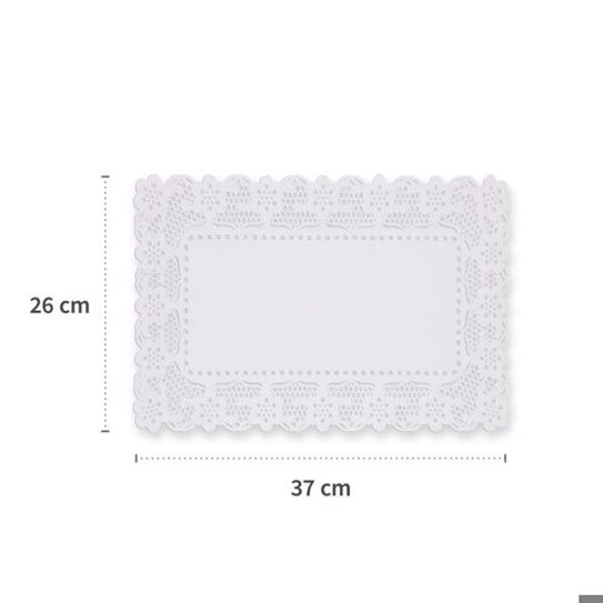 Hygostar Tortenspitzen 36371 | Rechteckige 26 x 37 cm Dessertdeckchen