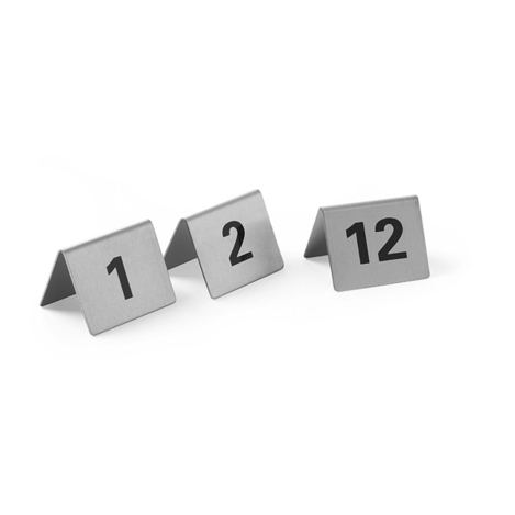 Hendi Namensschild 663844 | Nummerierte Edelstahl Tischnummernschilder