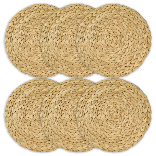HMF Tischset 37230-S6 | Abwaschbare geflochtene Platzmatten 30 cm