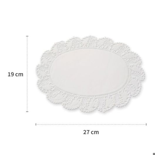 Hygostar Tortenspitzen 36191 | Ovale Dessertdeckchen 19 x 27 cm