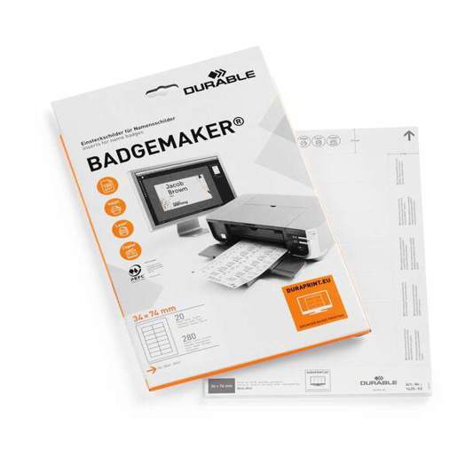Durable BADGEMAKER 142502 | Mikroperforierte Tischaufsteller-Einsteckkarte