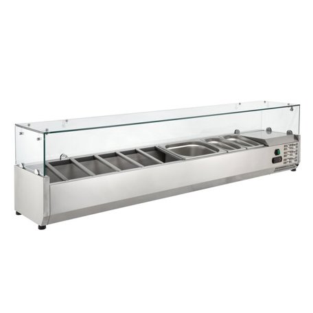 GastroHero Kühlaufsatz ECO VRXH1200/330 | 5 x GN 1/4 Aufsatzkühlvitrine