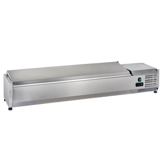 GastroHero Kühlaufsatz ECO VRXH1400/330SS | 6 x GN 1/4 Aufsatzkühlvitrine