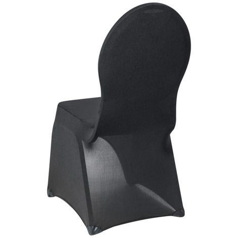 PULSIVA Stretch Bankett mit Aussparung | Schwarze Stuhlhusse