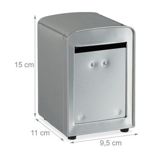 Relaxdays Serviettenspender 10025508_55 | Silberner Serviettenspender