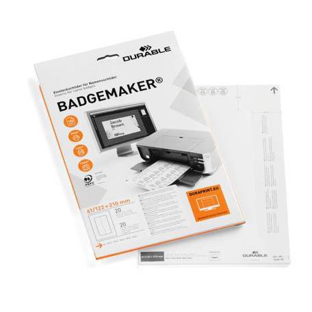 Durable BADGEMAKER 146002 | Mikroperforierte Tischaufsteller-Einsteckkarte