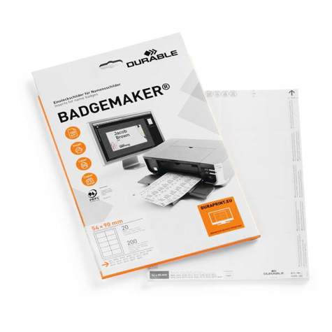 Durable BADGEMAKER 1455 | Mikroperforierte Tischaufsteller-Einsteckkarte