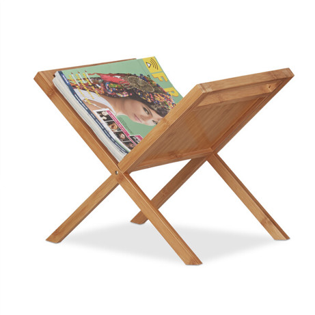 Relaxdays Zeitungsständer 10022163_0 | Bambus Magazinsammler