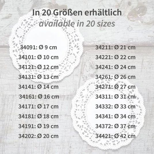 Hygostar Tortenspitze rund 34421 | Hochweiße 42 cm Dessertdeckchen