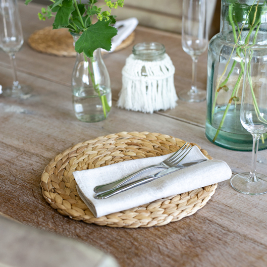 HMF Tischset 37230-S6 | Abwaschbare geflochtene Platzmatten 30 cm