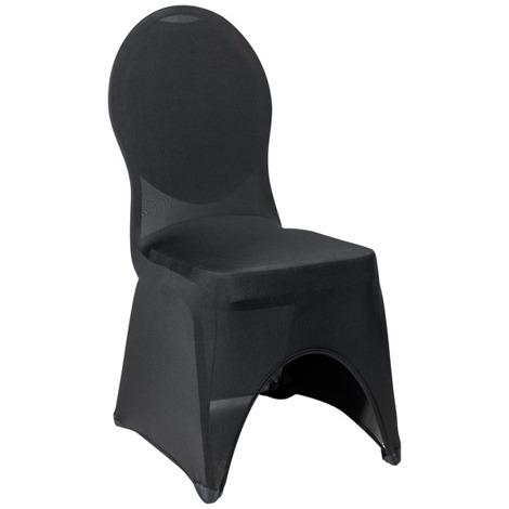 PULSIVA Stretch Bankett mit Aussparung | Schwarze Stuhlhusse