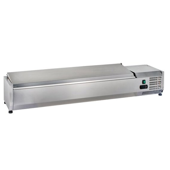 GastroHero Kühlaufsatz ECO VRXH1200/330SS | 5x GN 1/4 Aufsatzkühlvitrine