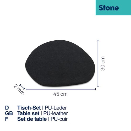 kela Stone 12652 | Dunkelgraue PU-Leder Platzmatte 45 x 30 cm