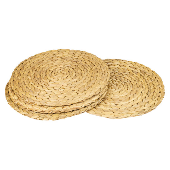 HMF Tischset rund 37231-S4 | Geflochtene Wasserhyazinthe Platzmatten