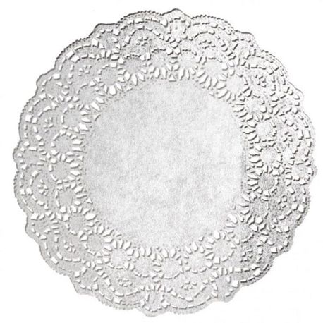 Hygostar Tortenspitzen 35378 | Runde silberne Dessertdeckchen