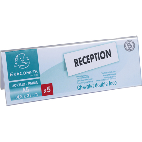 Exacompta Namensschild 85358D | Weißes Acryl Tischnamensschild