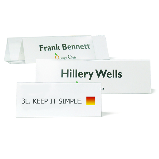 3L Office Tisch-Namensschild 11186 | Transparentes Tischnamensschild
