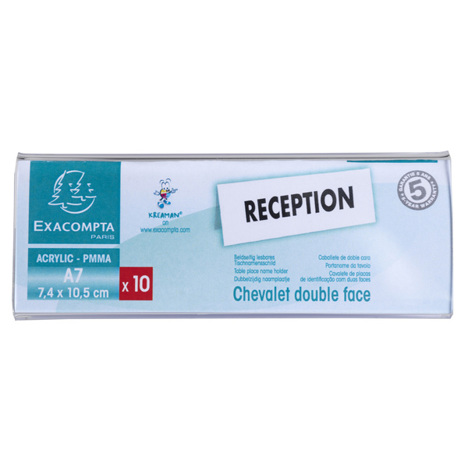 Exacompta Exacryl 87358D | Beidseitiges Tischnamensschild DIN A7