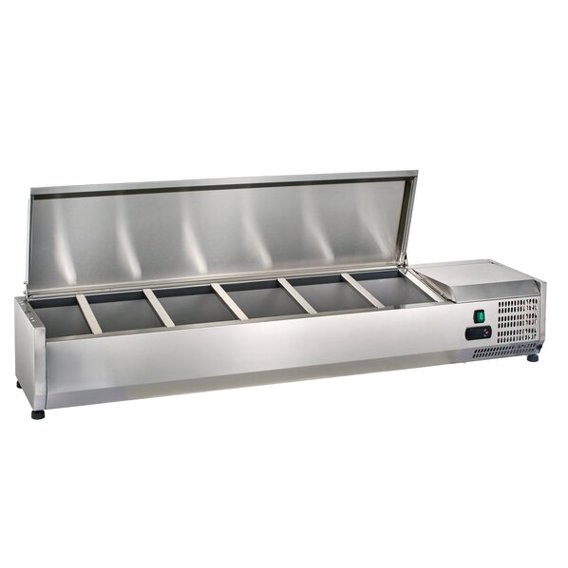 GastroHero Kühlaufsatz ECO VRXH1200/330SS | 5x GN 1/4 Aufsatzkühlvitrine