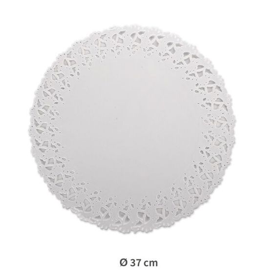 Hygostar Tortenspitzen 34371 | Runde weiße Dessertdeckchen 37 cm