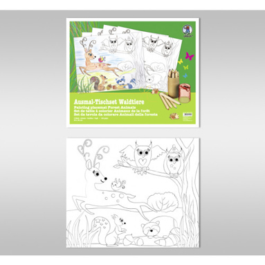 Format Werk URSUS Ausmal-Tischset Waldtiere 24720000 | 33 x 40 cm Platzmatten