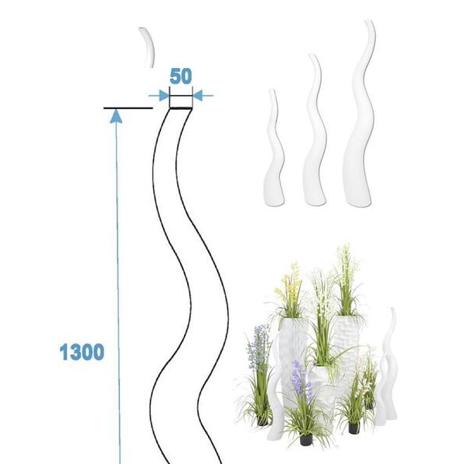 Europalms Designvase WAVE-125 | Handgefertigte wellenförmige Vase