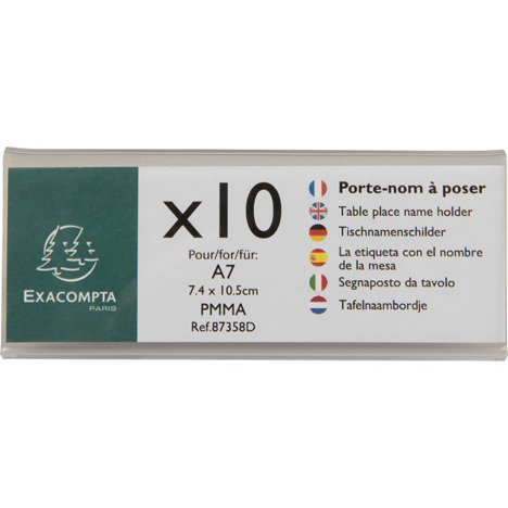 Exacompta Exacryl 87358D | Beidseitiges Tischnamensschild DIN A7