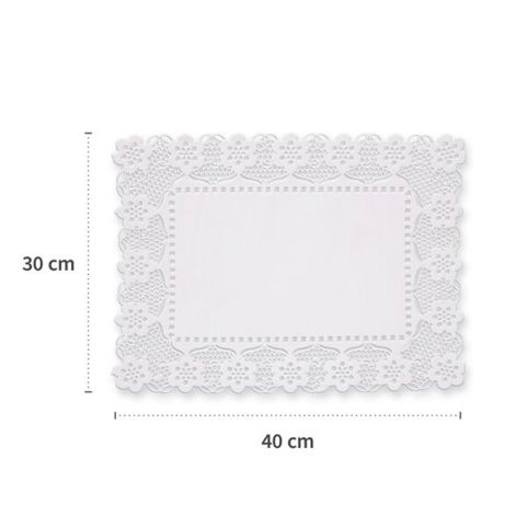Hygostar Tortenspitzen 36401 | Rechteckige Dessertdeckchen 30 x 40 cm