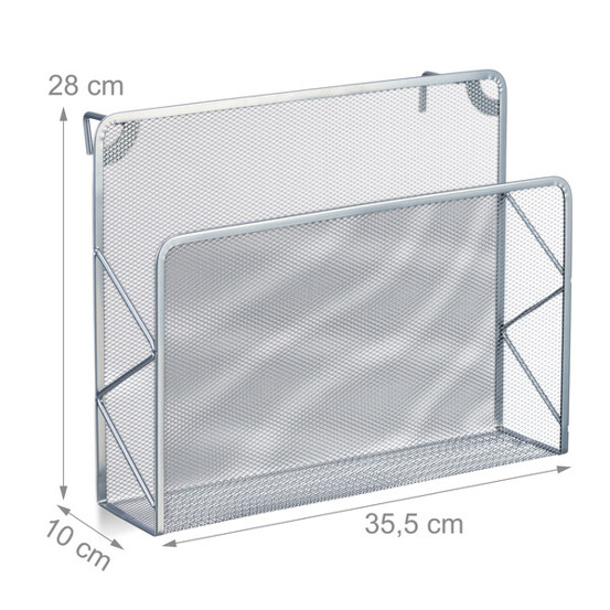 Relaxdays Wand-Zeitschriftenhalter 10047527_55 | Silber Wandzeitungshalter